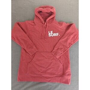 Le Surf Hoodie Mens Small Red Pullover Sweatshirt Surf Skate Cotton Blend